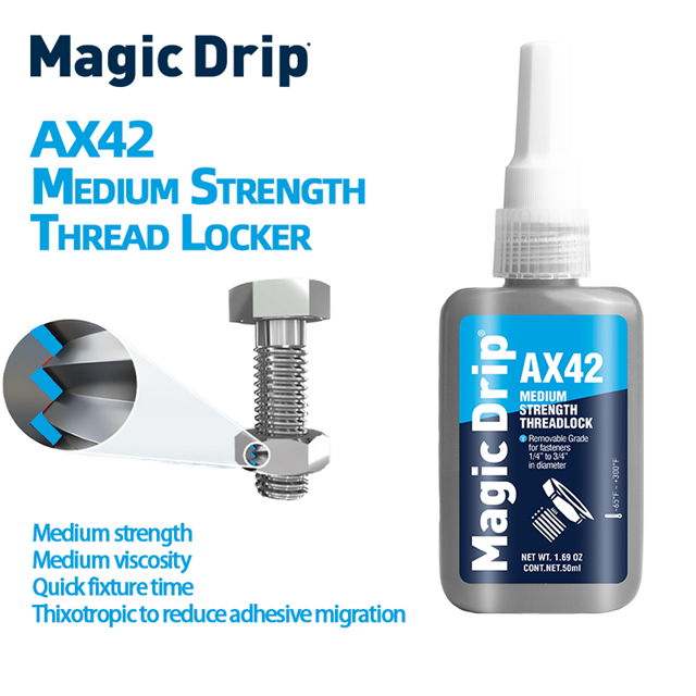 10ml 50ml 242 Medium Strength Fast Curing Anaerobic Adhesive M6-M20 Thread locking Blue Color threadlocker